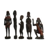 A COLLECTION OF AFRICAN WOOD CARVINGS