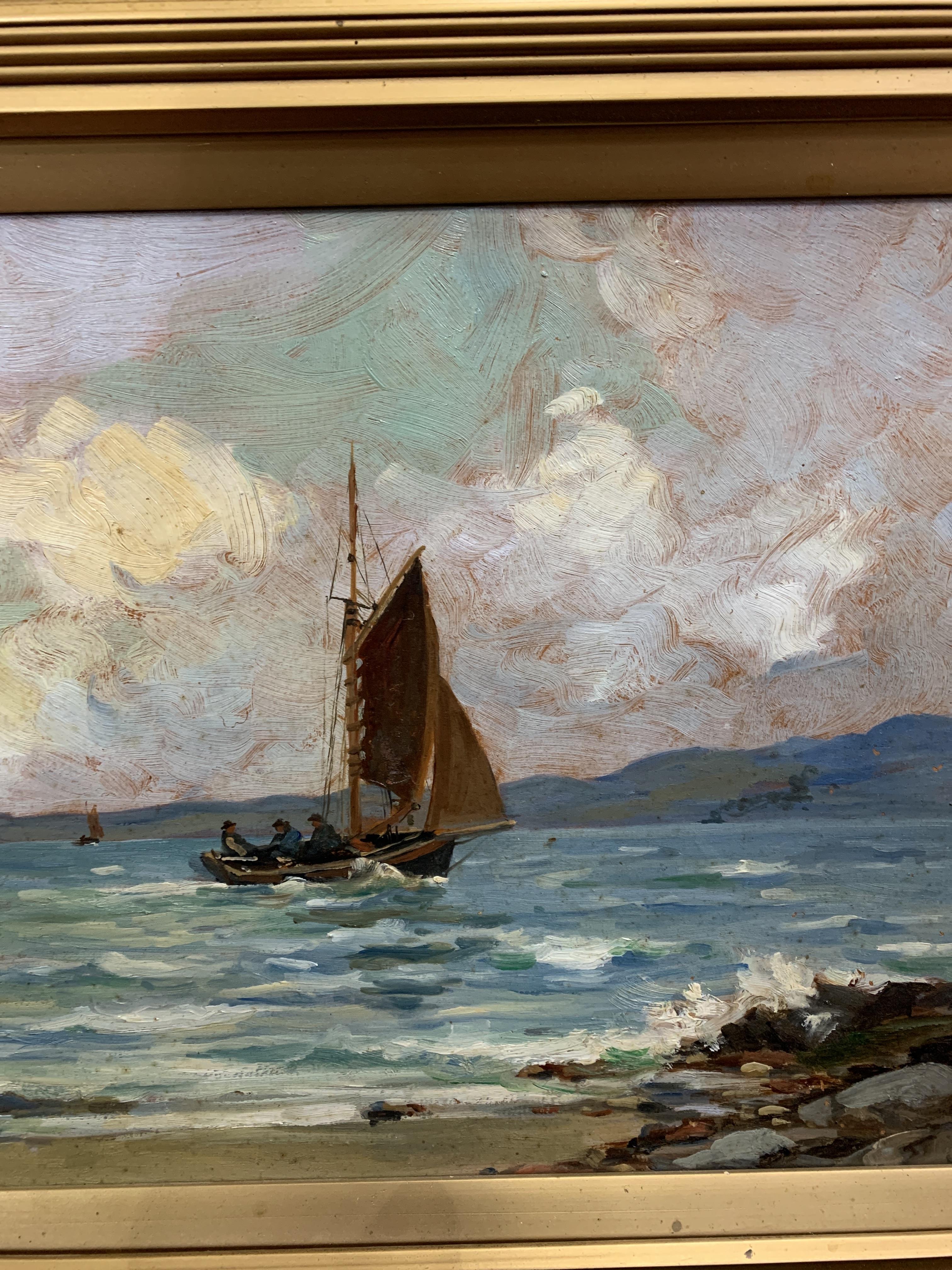 LOCH SAILING, AN OIL BY DAVID MARTIN - Image 7 of 8