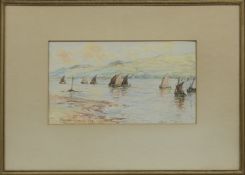 DRIFTING OUT, CAMPBELTOWN LOCH, A PASTEL BY SIR JAMES LEWIS CAW