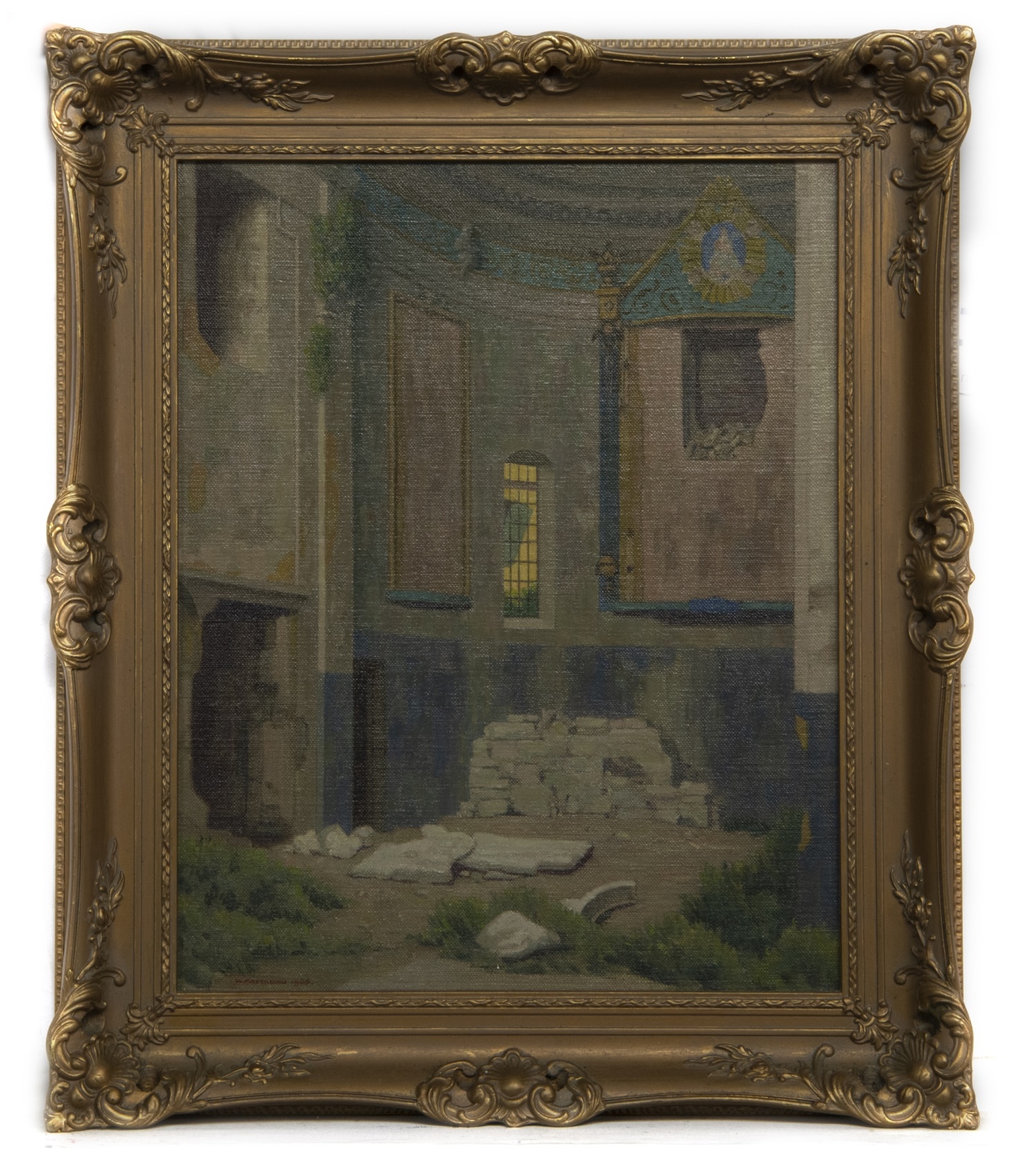 RUINS AT THE APSE, AN OIL BY WILLIAM MATTHEWS