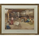 DWELLERS ON THE GROUND FLOOR, A WATERCOLOUR BY SIR WILLIAM RUSSELL FLINT