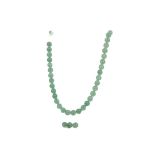A CHINESE JADE BEAD NECKLACE
