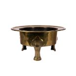 A LARGE LATE 19TH/EARLY 20TH CENTURY CHINESE BRONZE OPEN CENSER