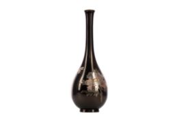 A JAPANESE BRONZE BALUSTER VASE