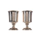 A FINE PAIR OF REGENCY SILVER GOBLETS