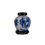 A CHINESE BLUE AND WHITE GINGER JAR