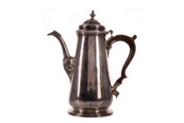 A GEORGE II SILVER COFFEE POT