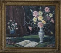 CARNATIONS, AN OIL BY T G MCGILL DUNCAN