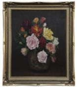 FLORAL STILL LIFE, AN OIL BY WILLIAM WRIGHT CAMPBELL