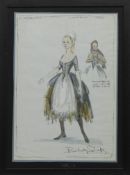 CINDERELLA COSTUME DESIGN FOR THEATRE, A MIXED MEDIA BY RICHARD BERKELEY SUTCLIFFE