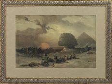 THE ARRIVAL OF THE SIMOON, A COLOUR LITHOGRAPH BY DAVID ROBERTS