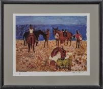 RIDERS ON THE BEACH, A LIMITED EDITION PRINT BY ALBERTO MORROCCO