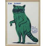 I'M SORRY I CAN'T PROMISE IT WON'T HAPPEN AGAIN, A SCREENPRINT BY DAVID SHRIGLEY