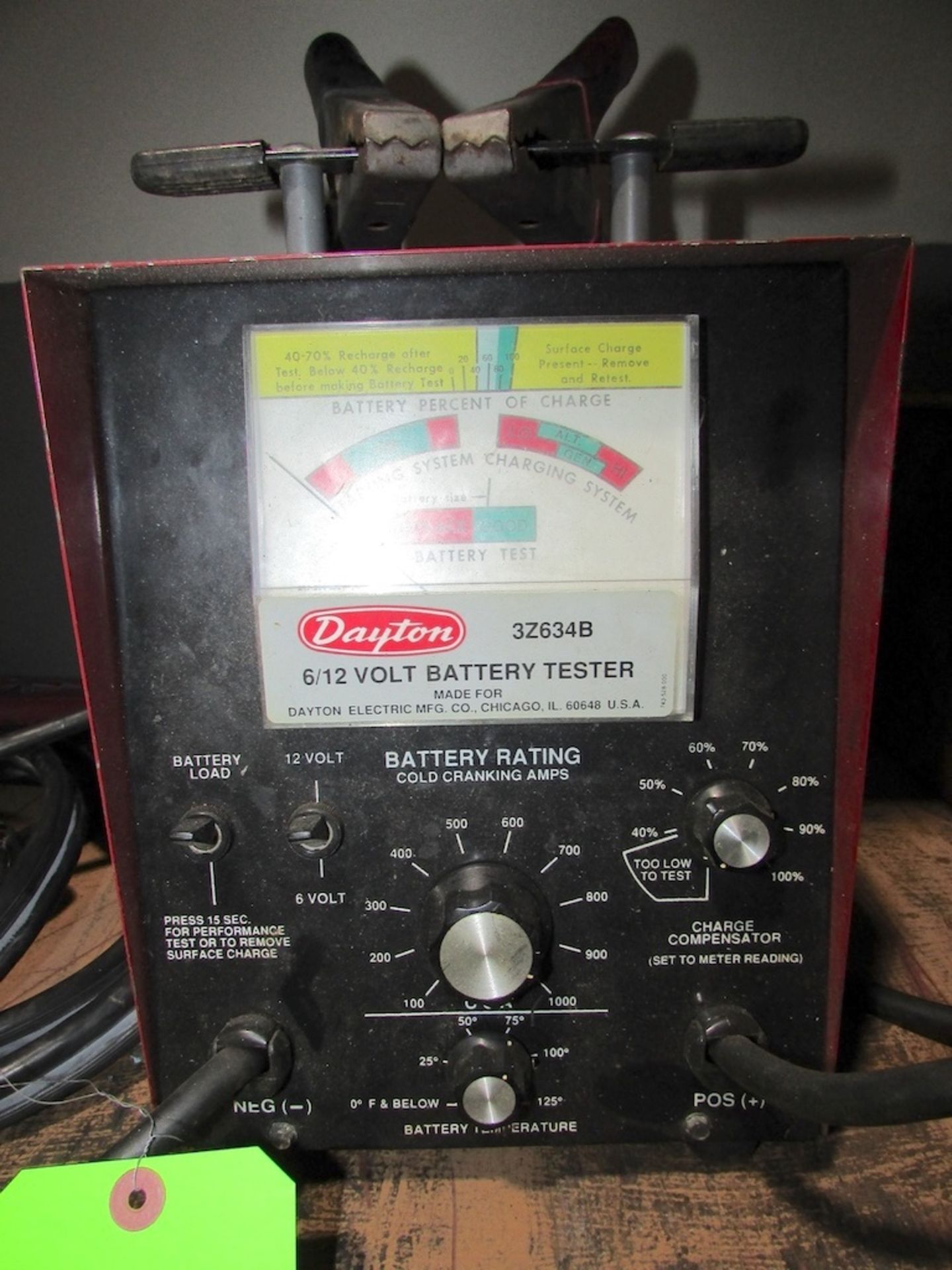 (1) Dayton Model 3Z634B 6/12V Battery Tester - Image 2 of 3