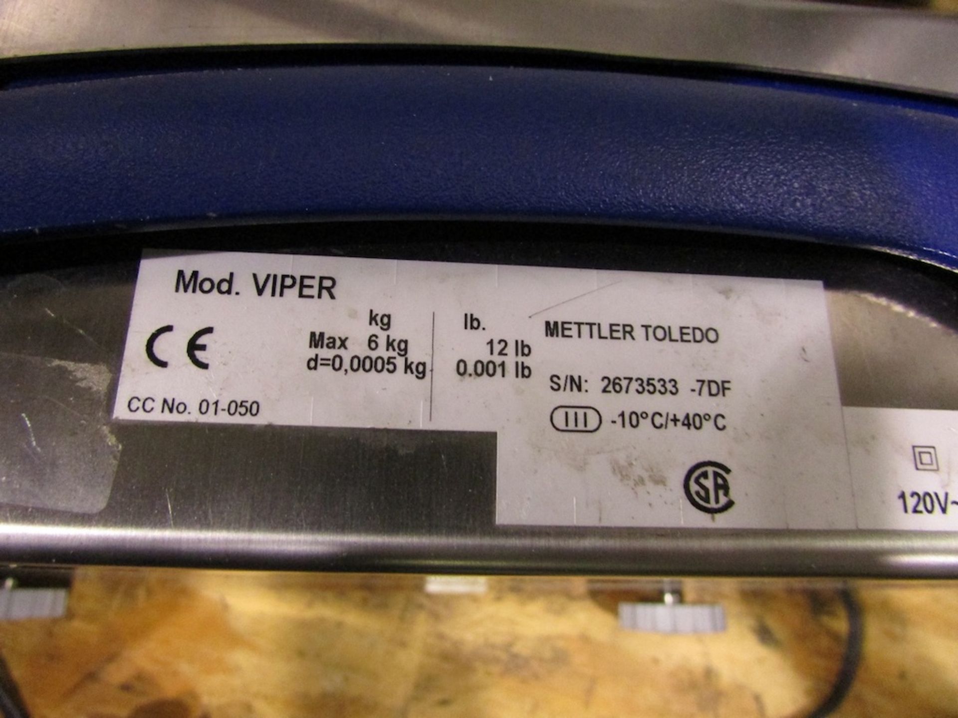 (1) Mettler Toledo Model Viper 12 Lb. x .001 Lb. Digital Platform Scale - Image 5 of 5