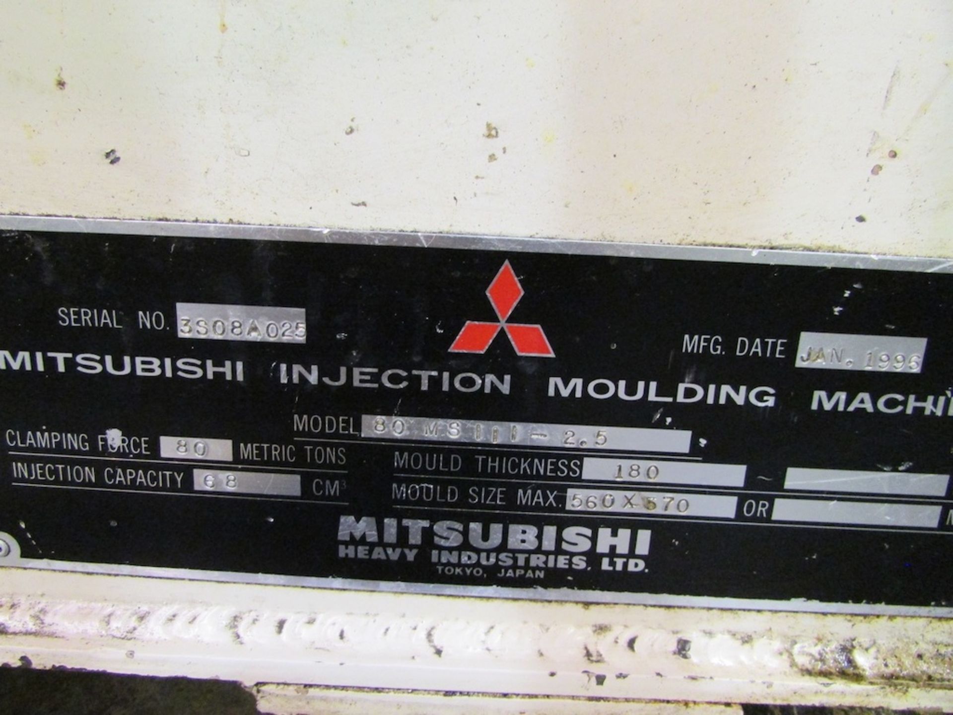 (1) 1996 Mitsubishi 90MJII-2.5, 90 Ton Injection Molding Machine - Image 11 of 12