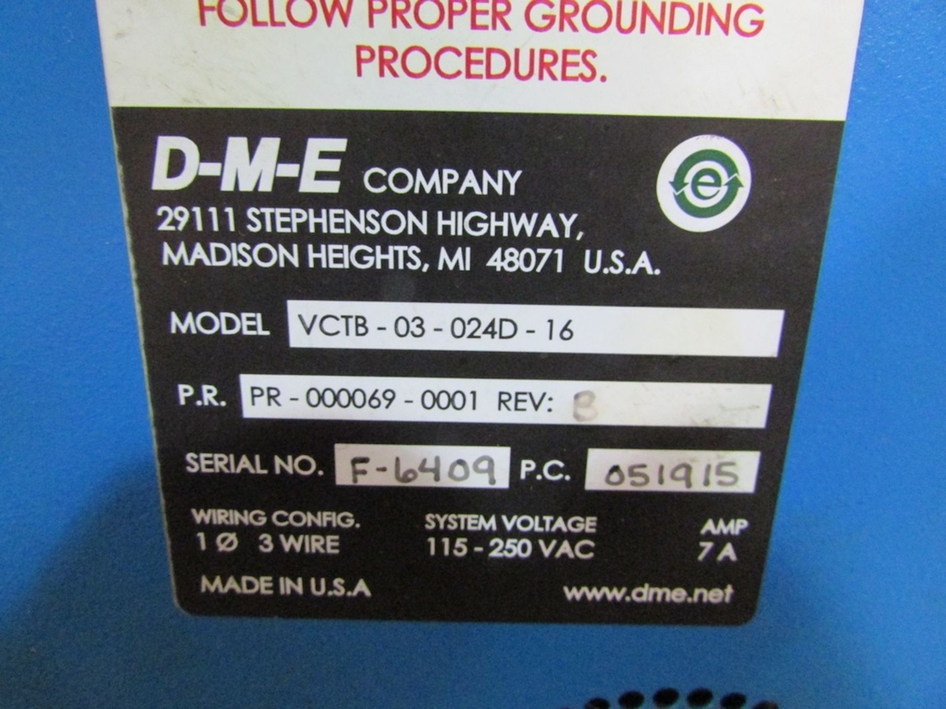 (1) D-M-E Model VCTB-03-024D-16 16 Zone Valve Gate Controller - Image 6 of 6