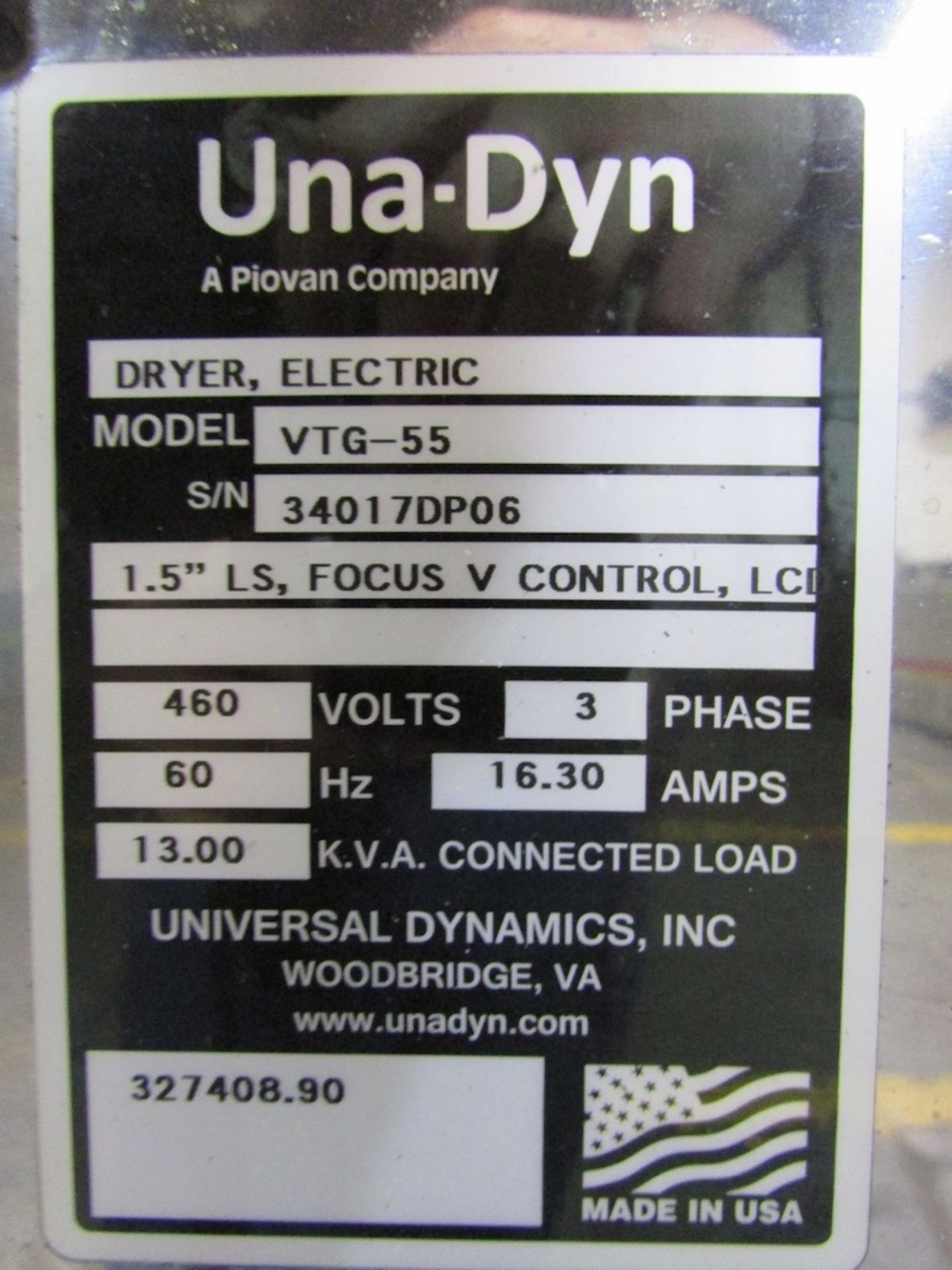 (1) Una-Dyn Model VTG-55 Material Dryer - Image 10 of 11