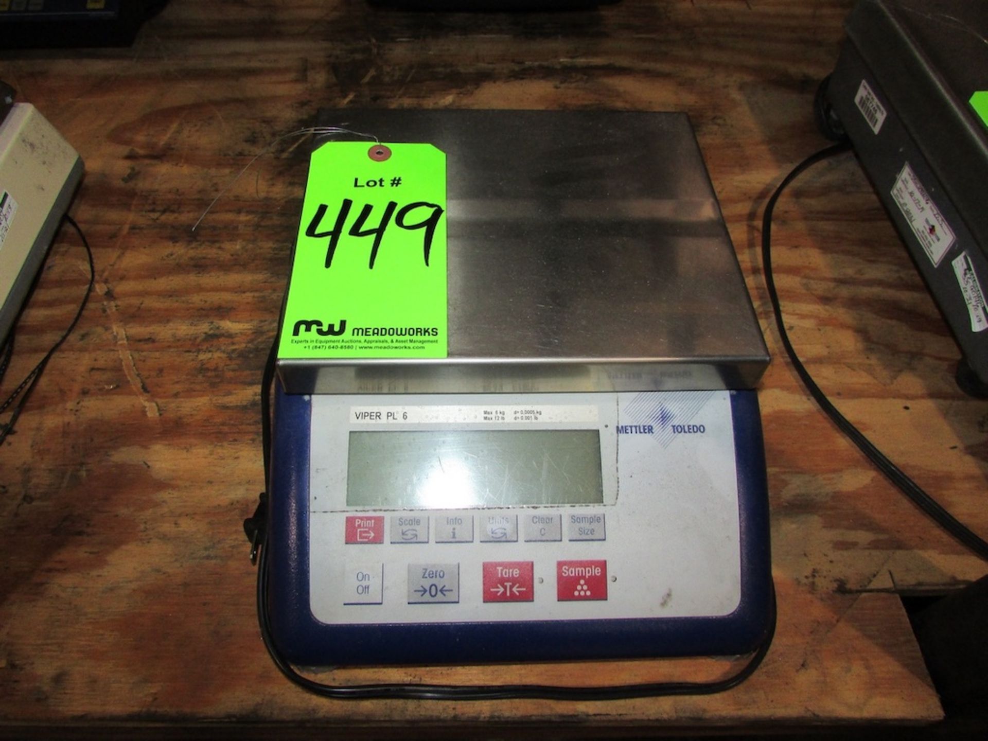 (1) Mettler Toledo Model Viper 12 Lb. x .001 Lb. Digital Platform Scale - Image 2 of 5