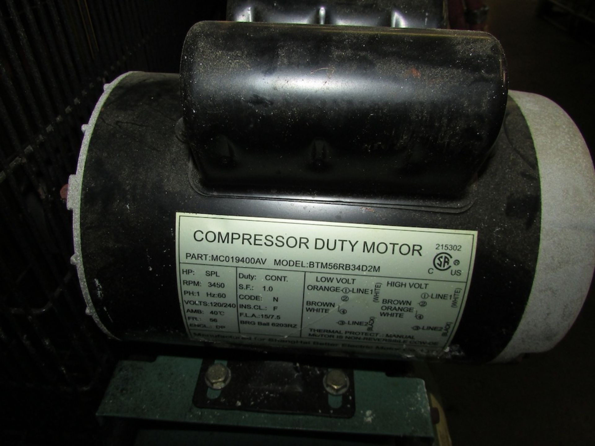 (1) Speedaire Model 1NNF6 (AGM05) 2 HP Portable Horizontal Tank Mounted Air Compressor - Image 4 of 6