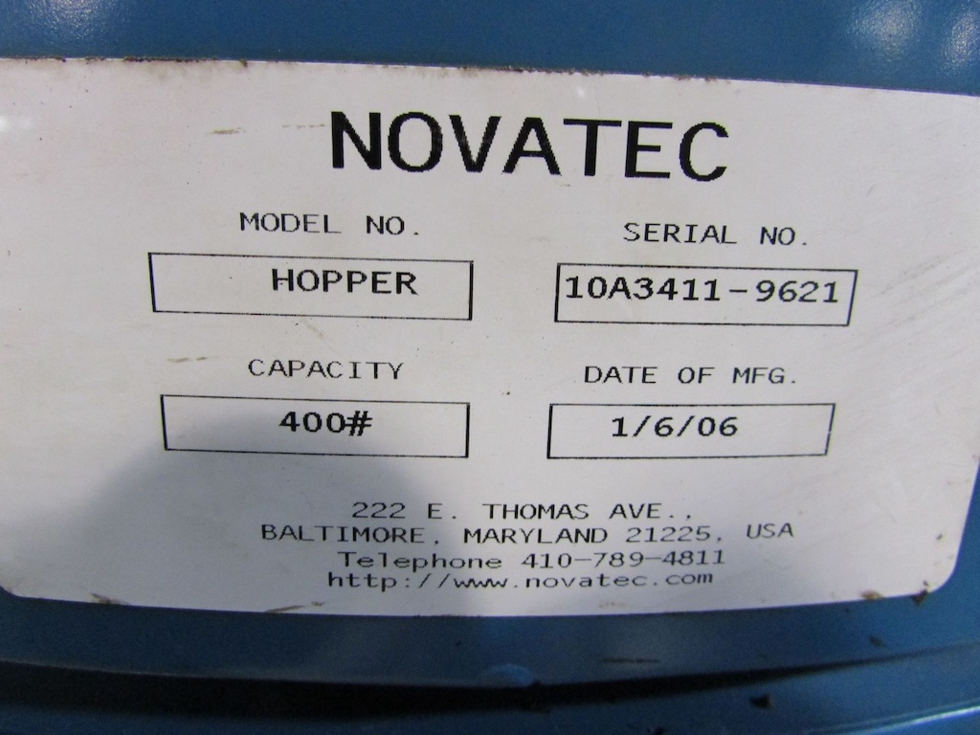 (1) 2005 Novatec Model M-100R Material Dryer - Image 10 of 10