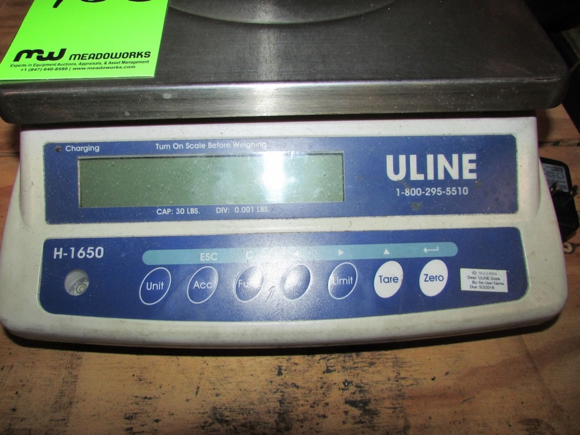 (1) Uline Model H-1650 30 Lb. x .001 Lb. Digital Platform Scale - Image 3 of 4