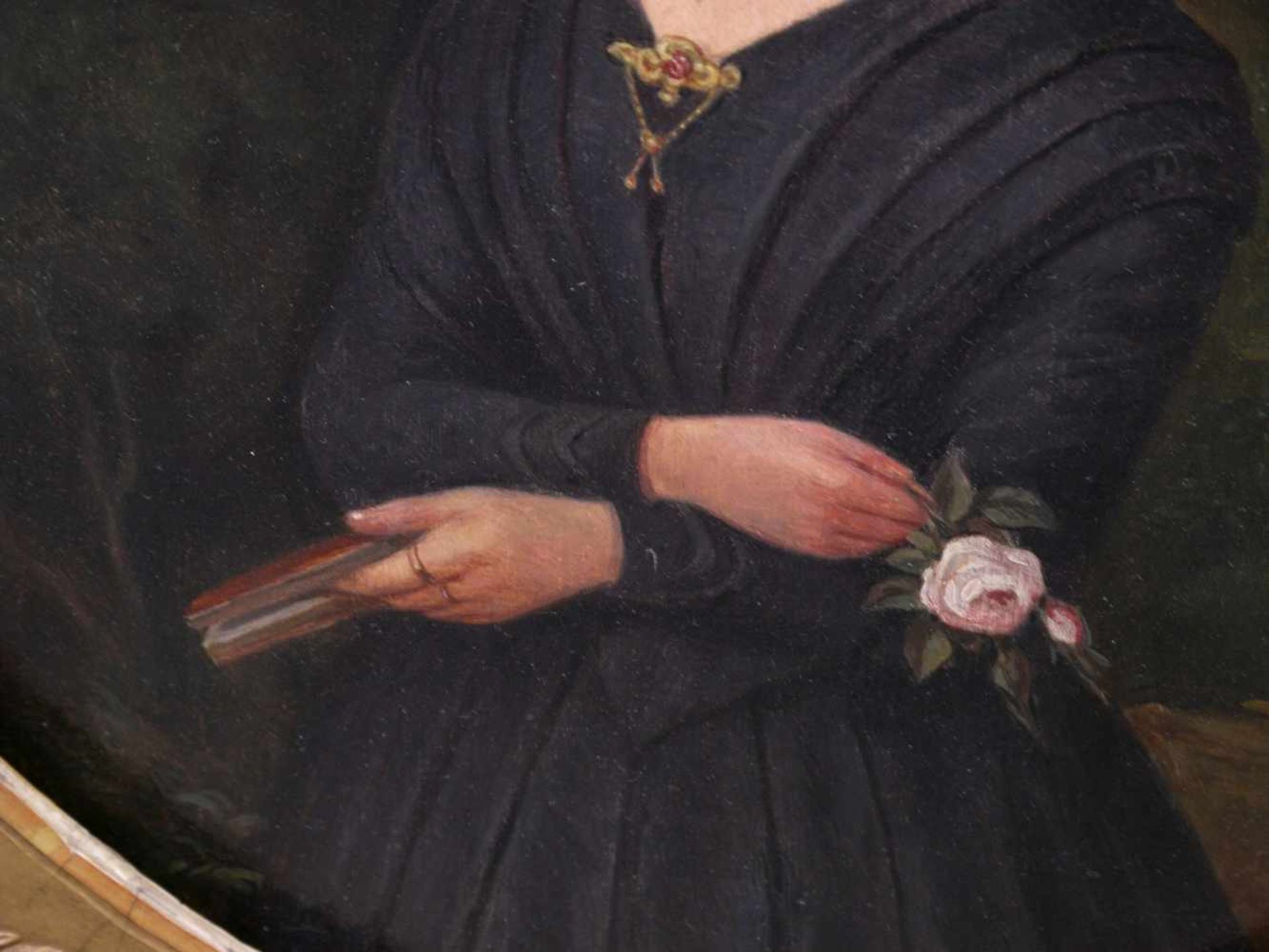 Unbekannt - Biedermeier-Portrait einer jungen Dame um 1850 - Image 6 of 10
