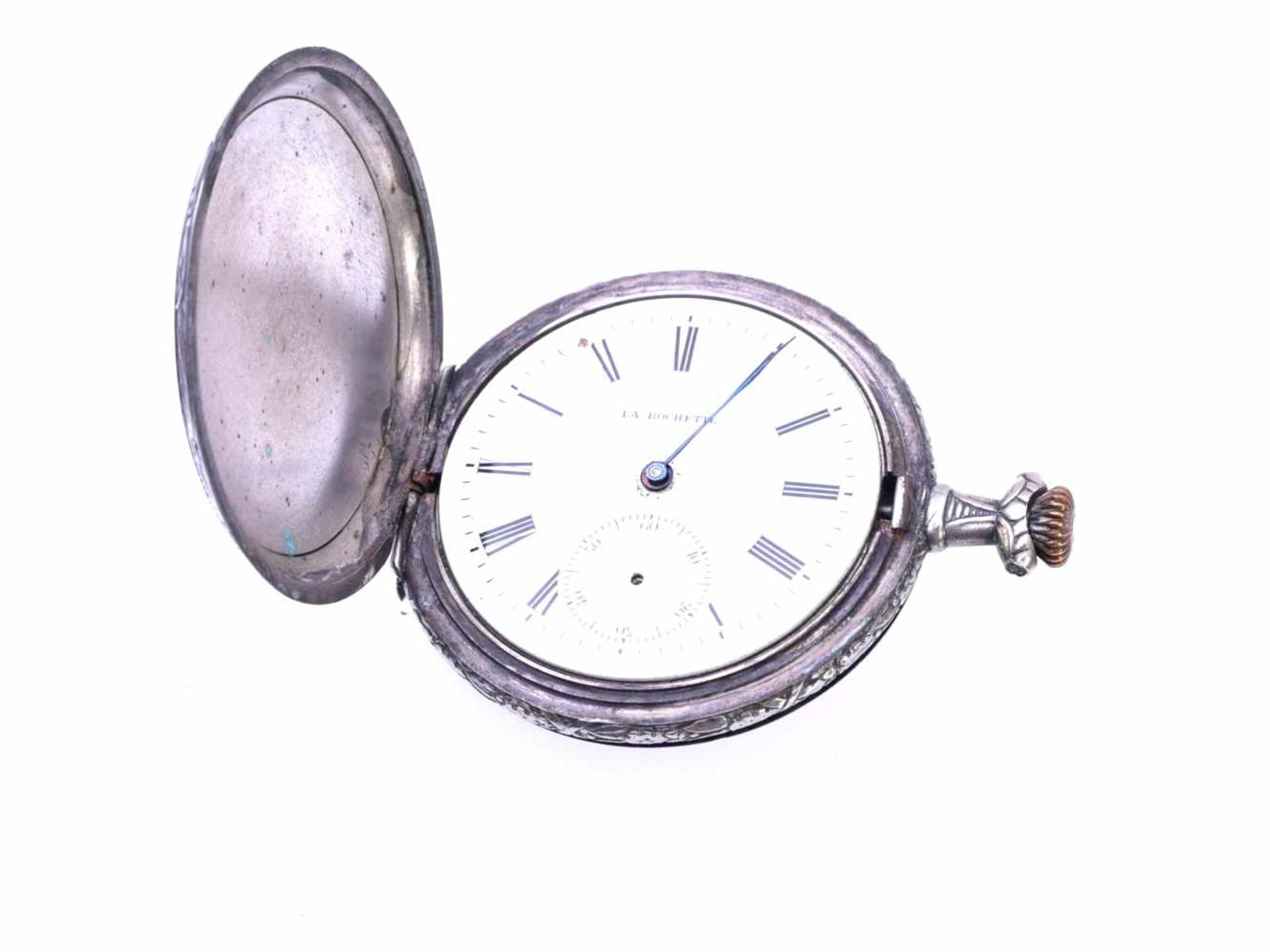 La Rochette Silber Taschenuhr mit Fußballern um 1910 - Bild 3 aus 8