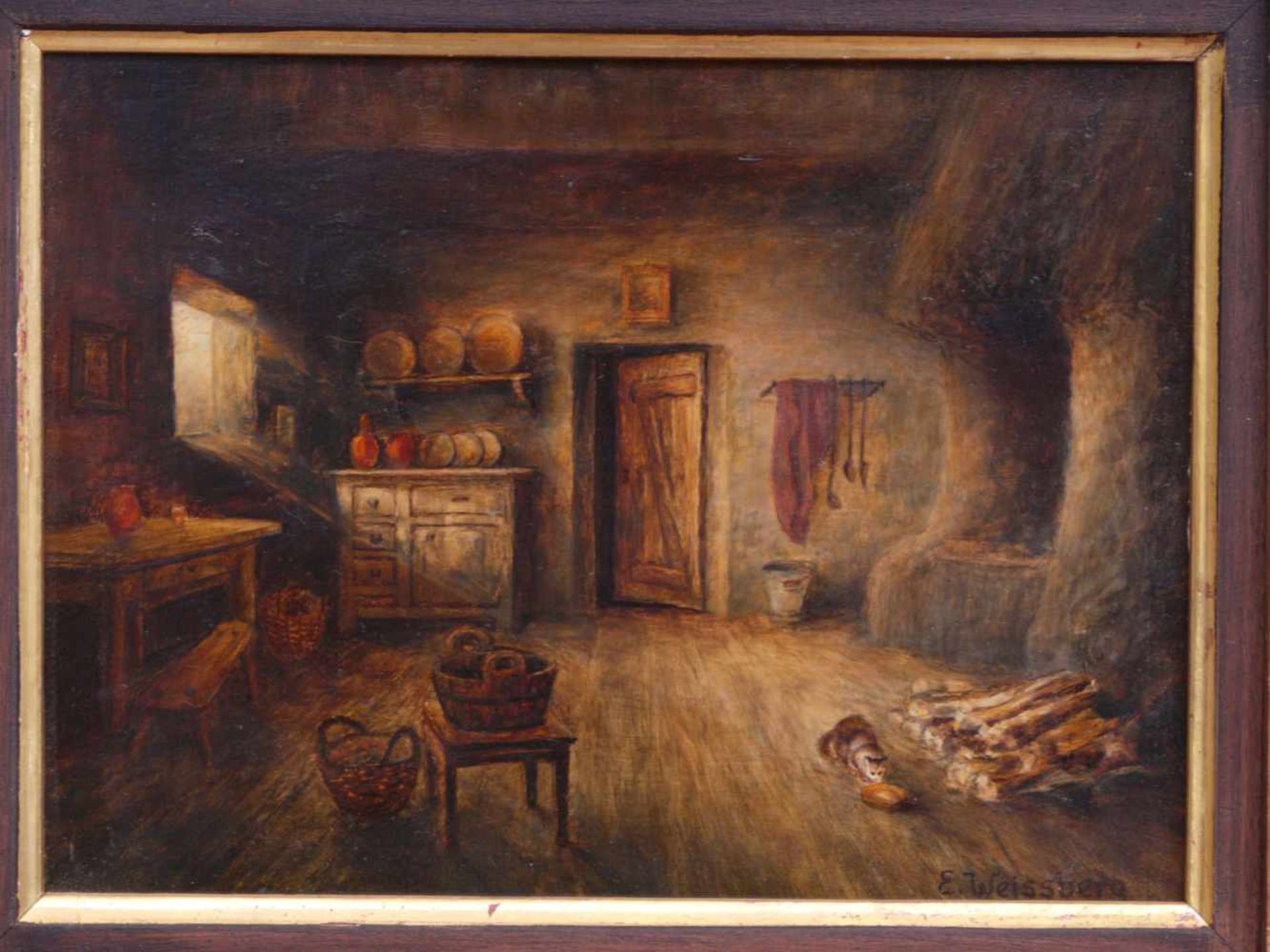 Sig. Weissberg, E. - Kücheninterieur mit Kätzchen - Bild 4 aus 10