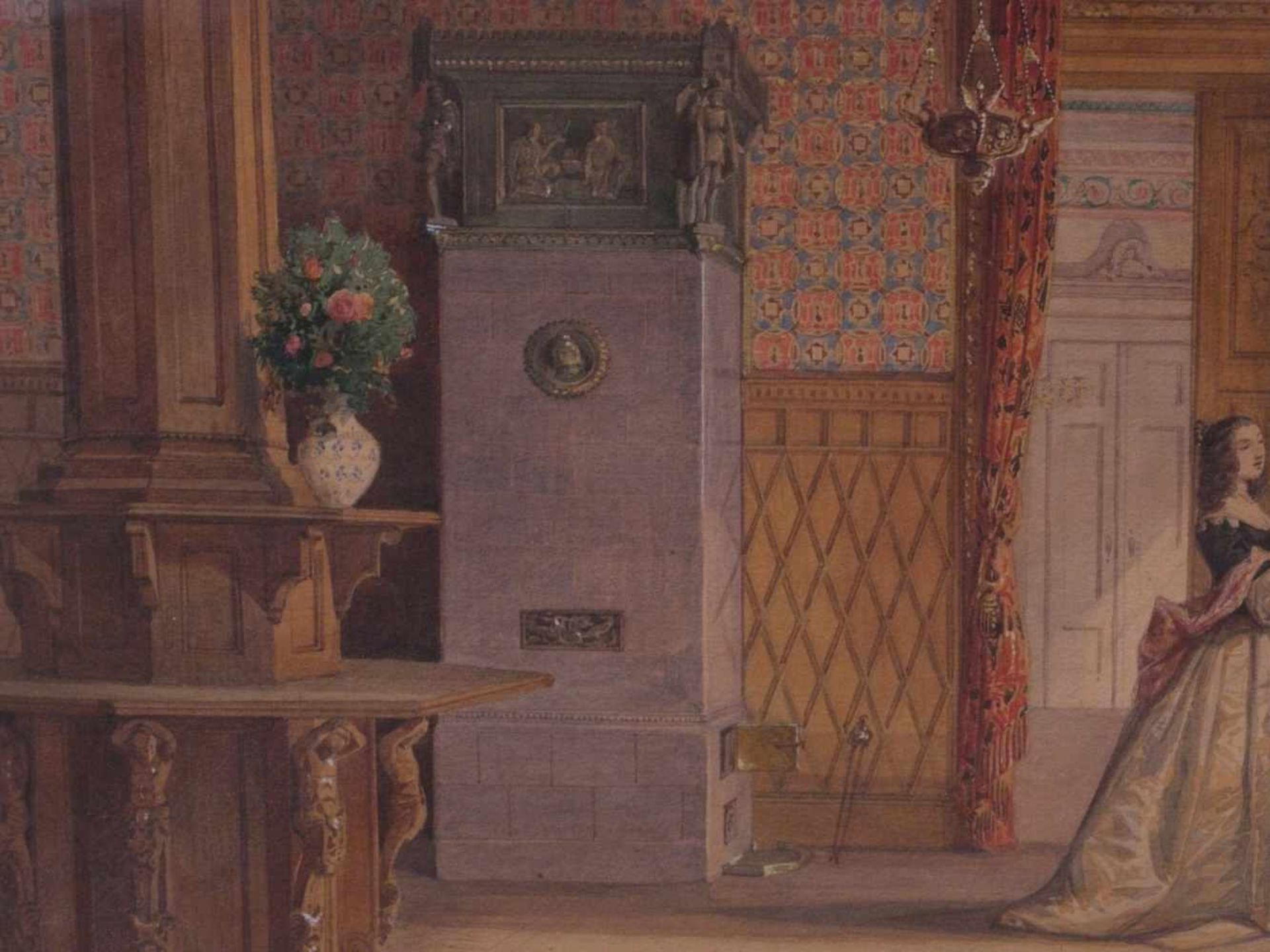 Gerhardt, Eduard (1813-1888) - Aquarell Der Bernhardinen Saal im Palais des Grafen Schönborn - Image 10 of 12