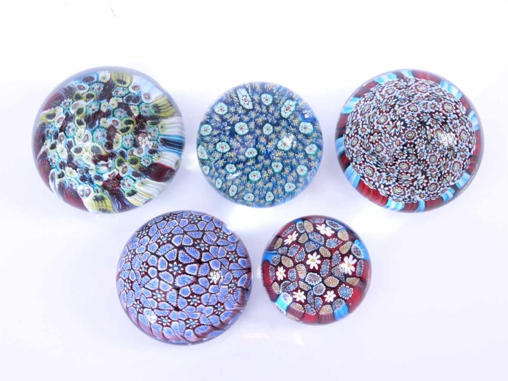 5 Millefiori Paperweights - Image 4 of 4