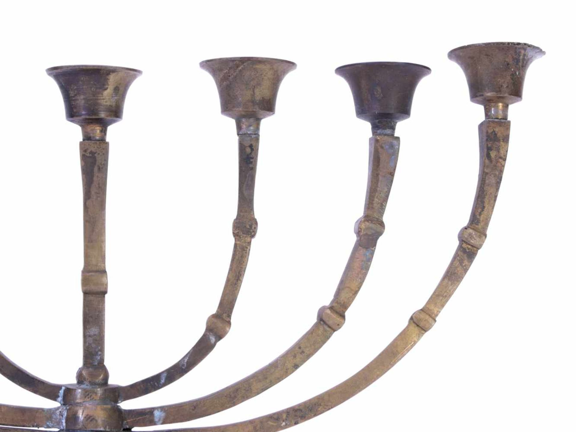 Menorah Messing um 1900 - Bild 3 aus 8