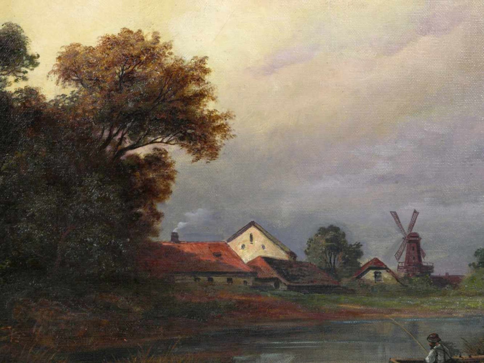 Perlberg, Friedrich (1848-1921) - Fischer in Flußlandschaft - Image 12 of 12