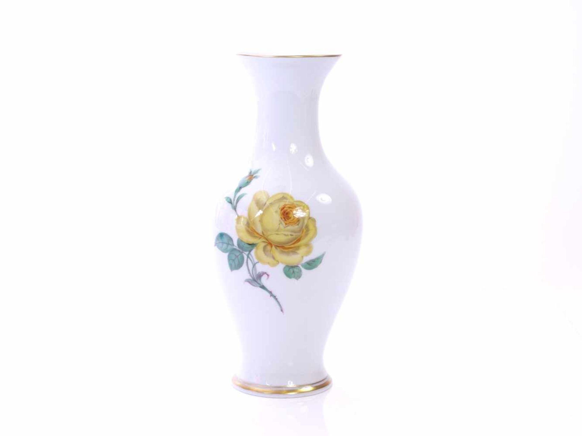 Meissen Vase "gelbe Rose" 2. Wahl