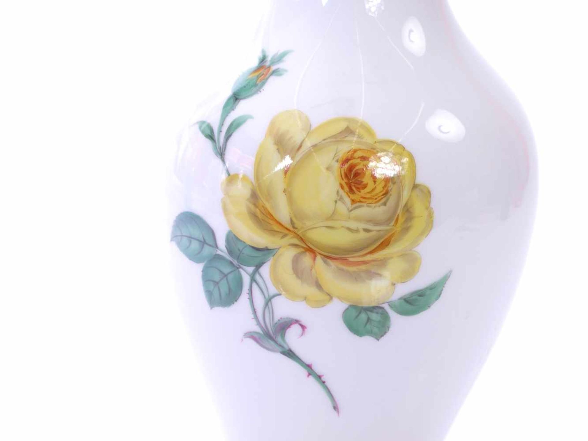 Meissen Vase "gelbe Rose" 2. Wahl - Image 3 of 8