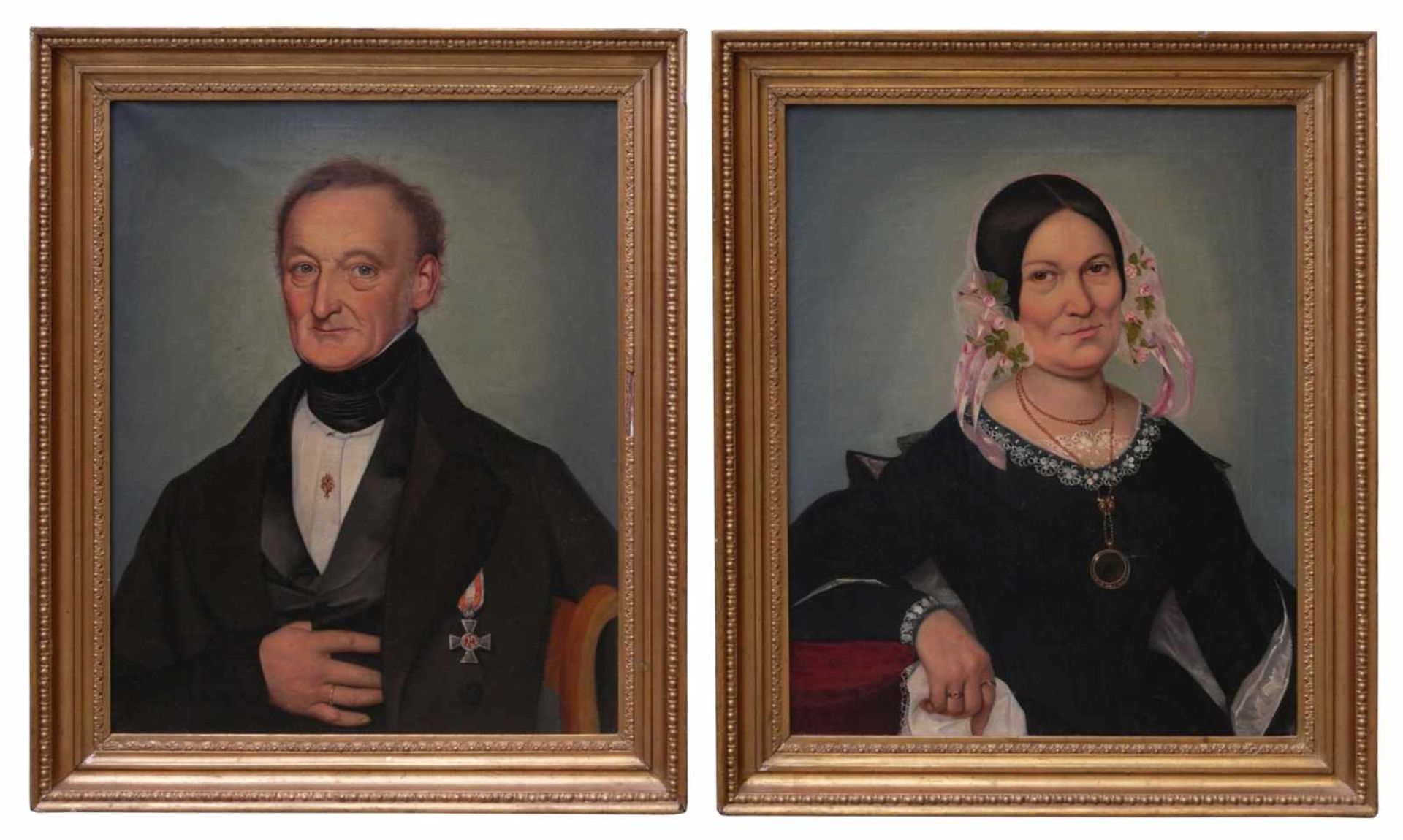 Tellgmann, Ferdinand Otto Carl (1811-1897) - Biedermeier Portrait Pendants Mühlhausen 1844 - Bild 2 aus 22