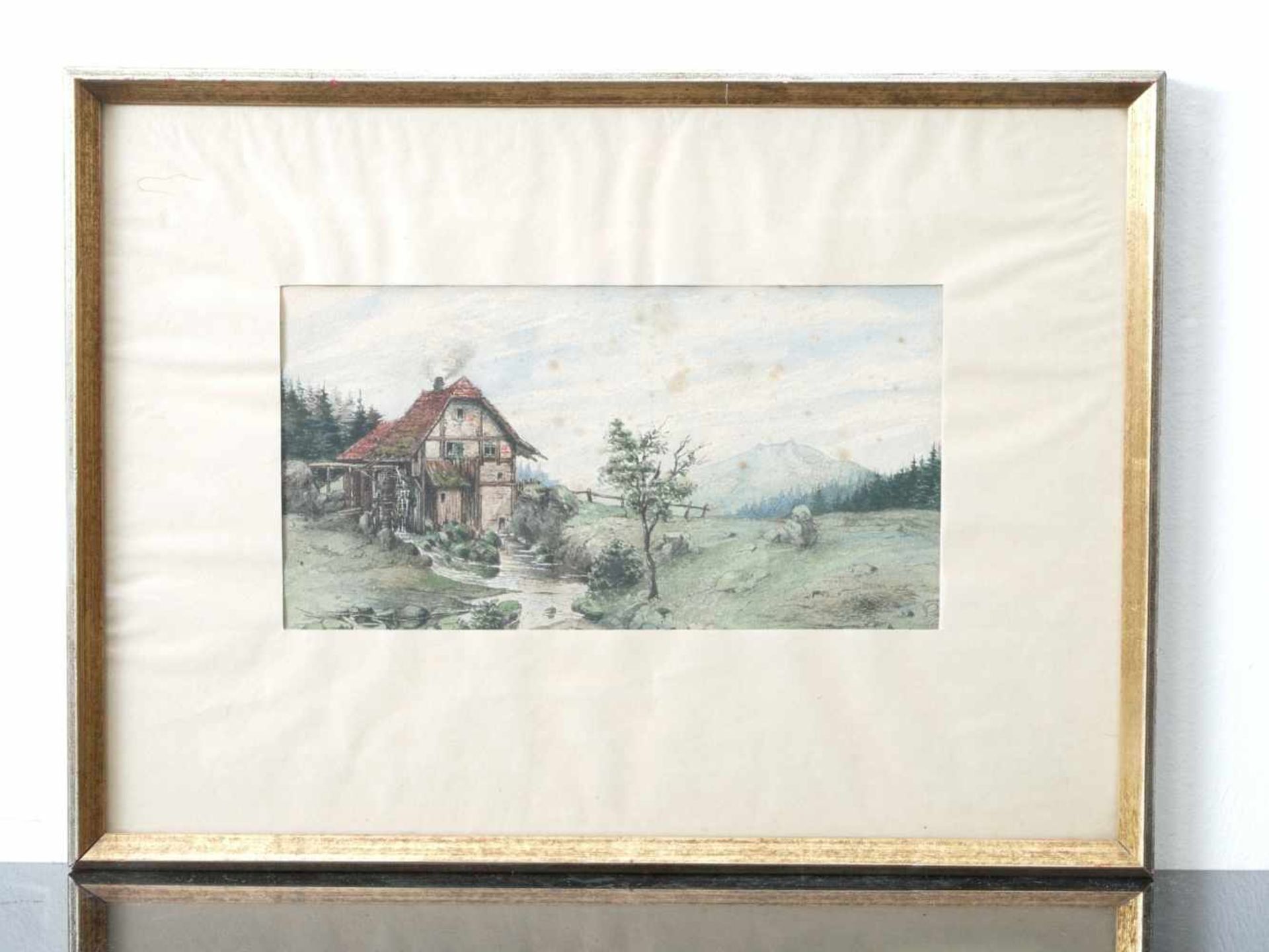 Kugler, Heinrich (1888 - ca. 1946) - Aquarell Mühle am Bach 1901 - Image 2 of 10