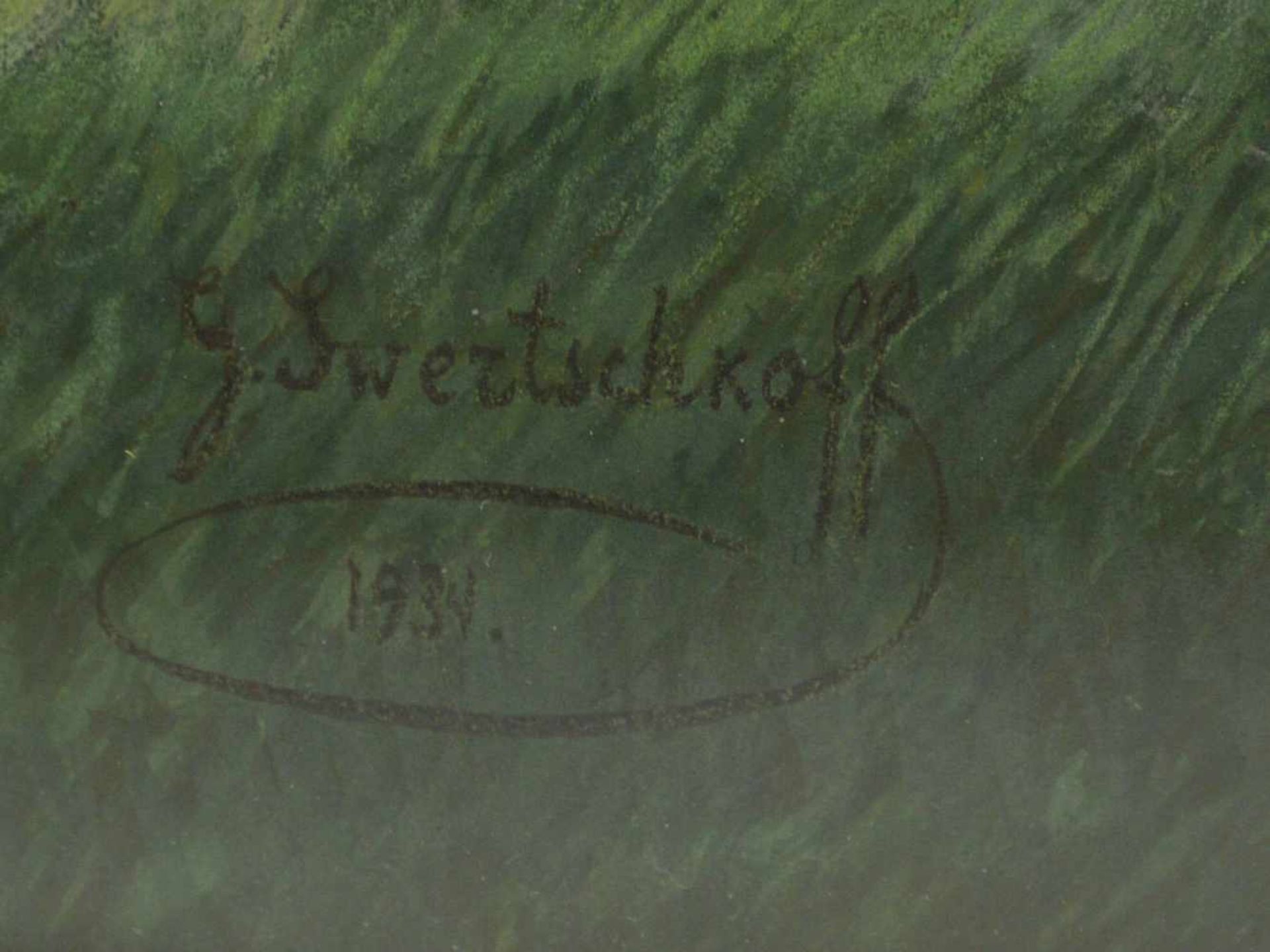 de Swertschkoff, Georges (Sverchkov, Georges) (1872-1957) - Gouache Stute mit Fohlen 1934<br - Image 10 of 10