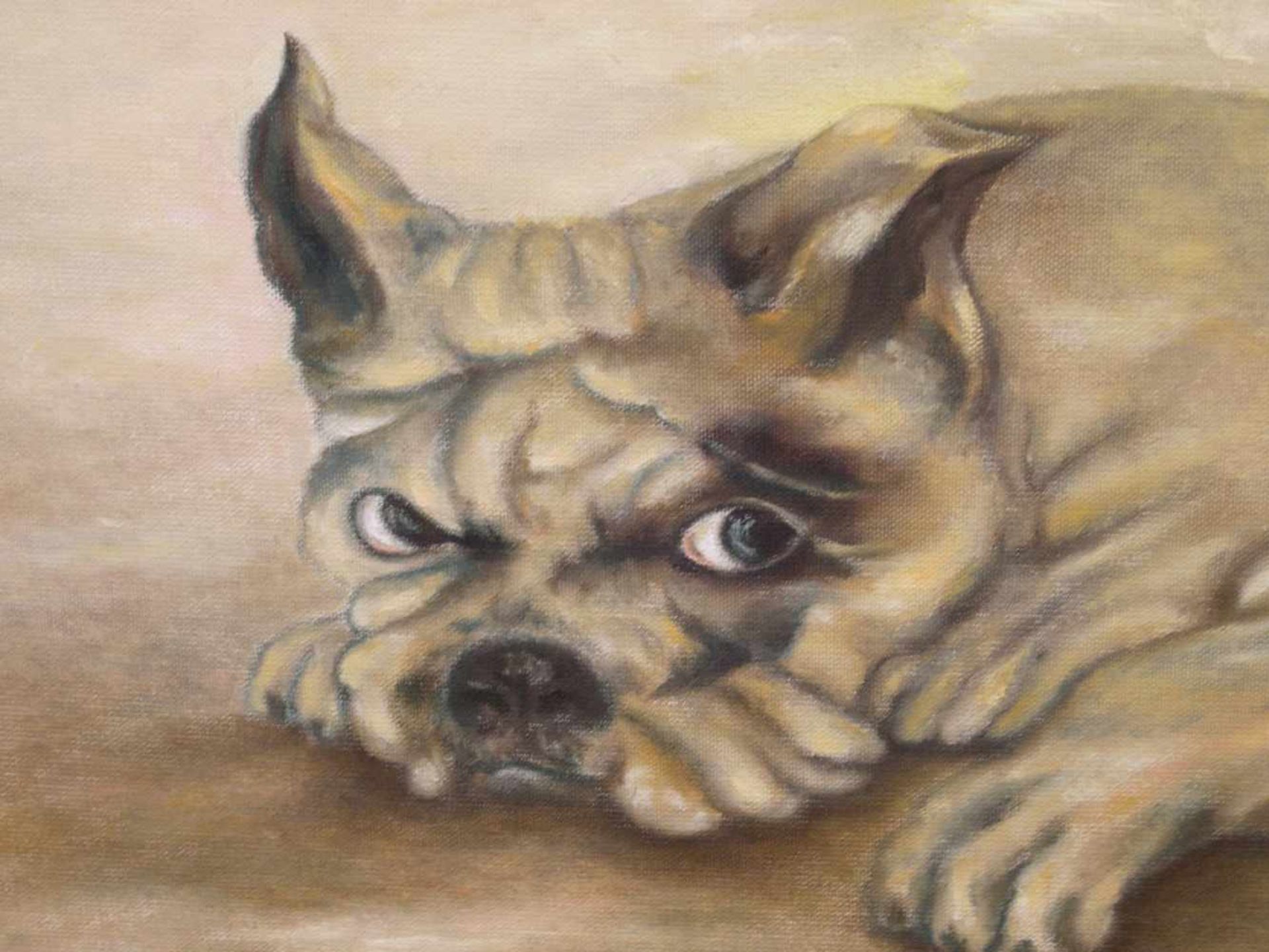 Unsigniert - Portrait einer Französischen Bulldogge - Bild 7 aus 10