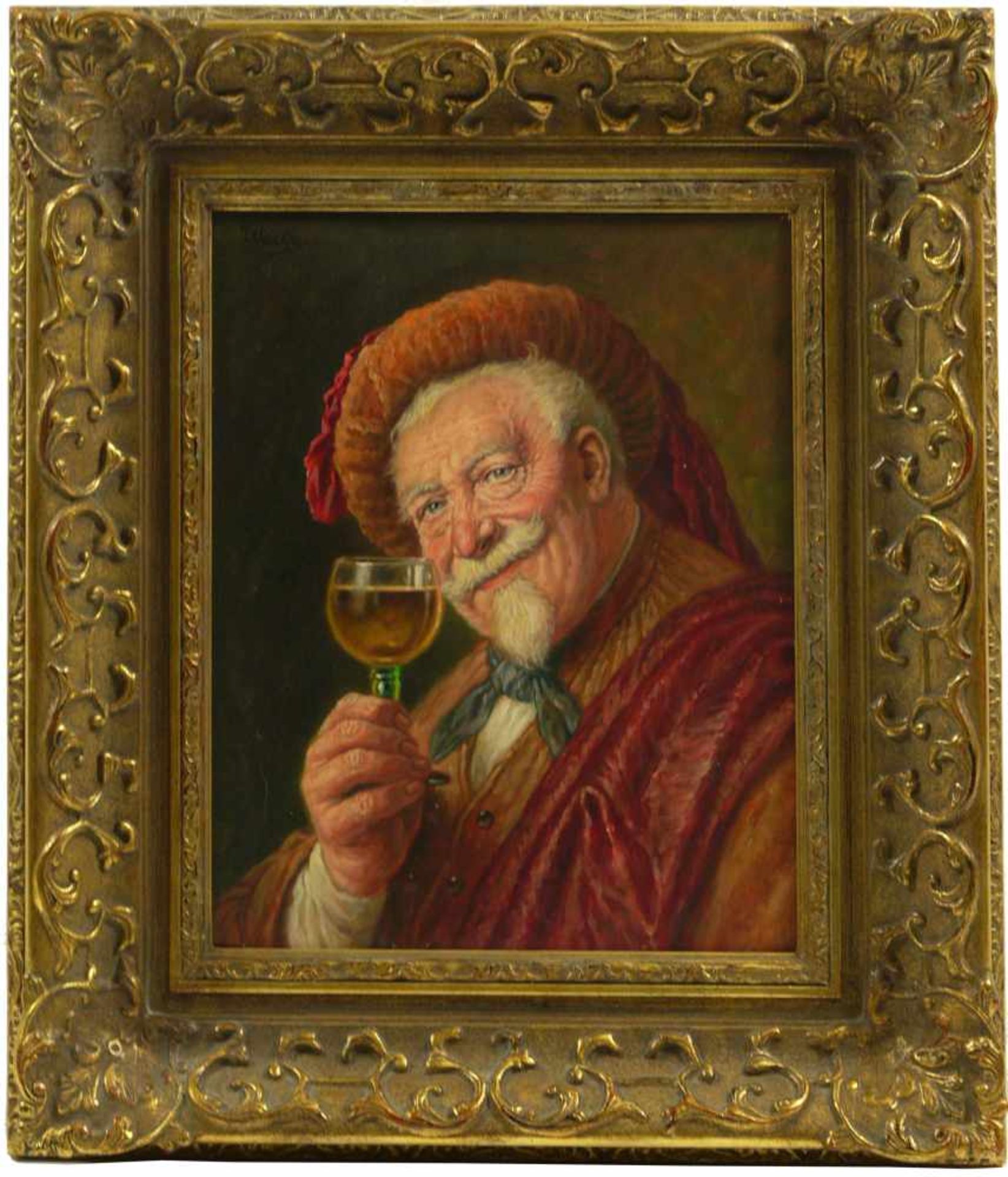 Sig. Wacker (20.Jhd.) - Portrait eines Weintrinkers