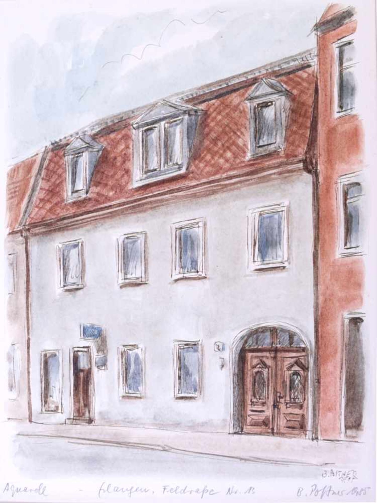 Postner, Bernhard (1924-1998) - 2 Aquarelle 5 Radierungen Ansichten aus Erlangen - Bild 16 aus 16