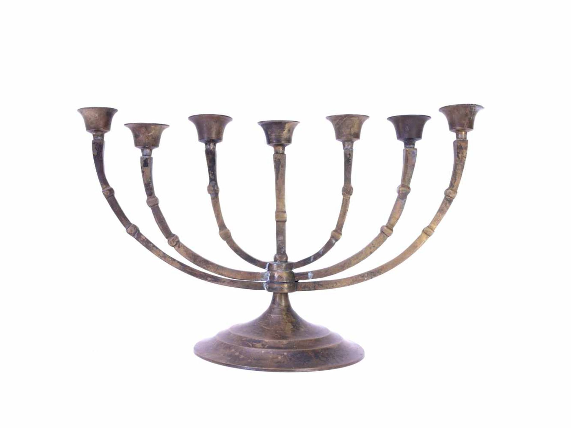 Menorah Messing um 1900 - Bild 2 aus 8