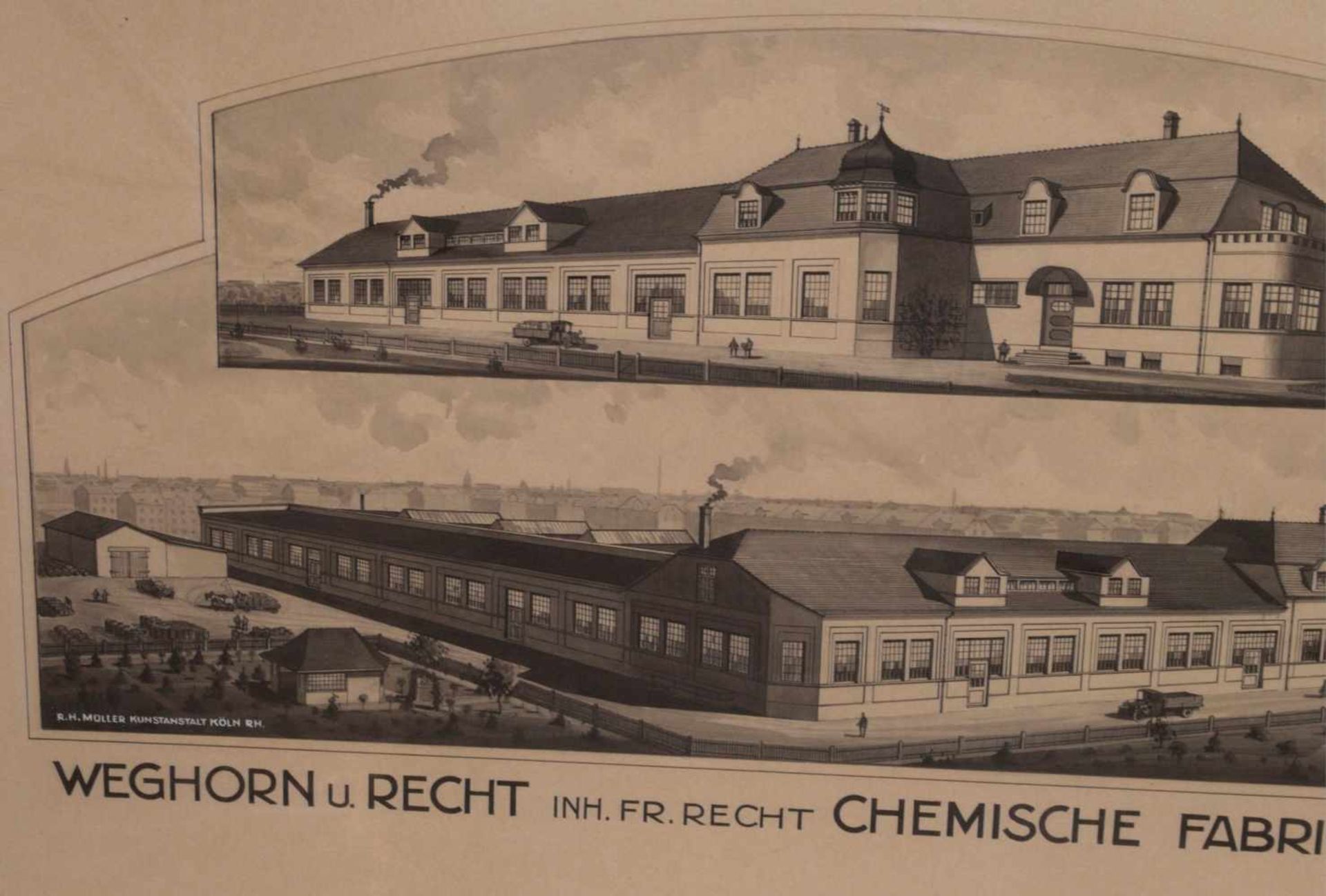 Müller, R. H. Kunstanstalt Köln - Stahlstich Chemische Fabrik Nürnberg Grafik - Image 5 of 8