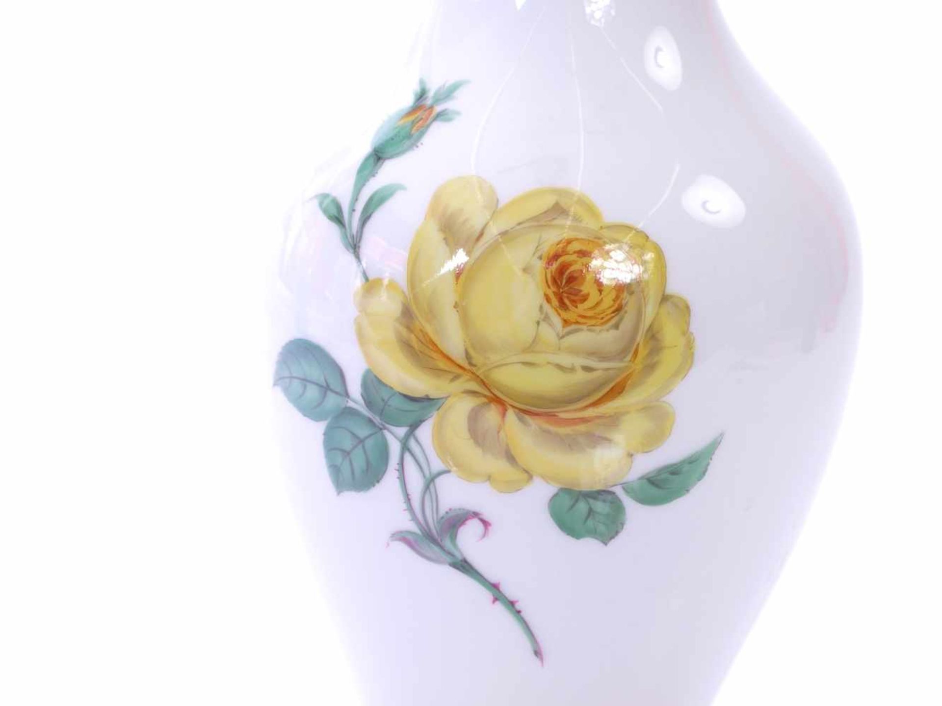 Meissen Vase "gelbe Rose" 2. Wahl - Image 4 of 8