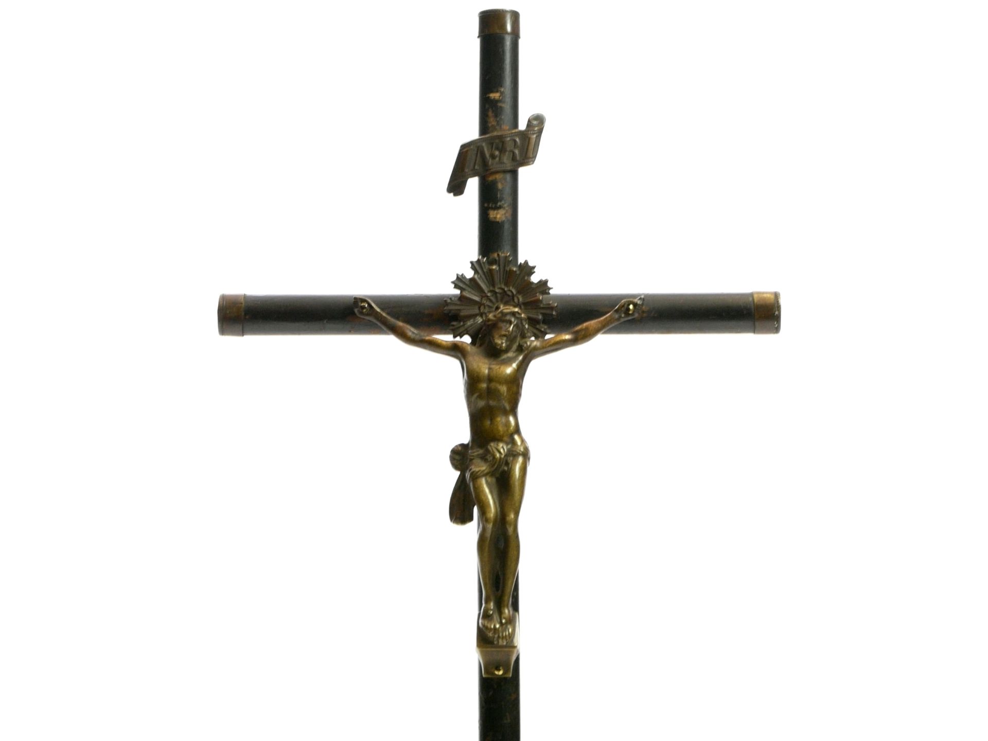 Kruzifix mit Messingkorpus - Bild 2 aus 7