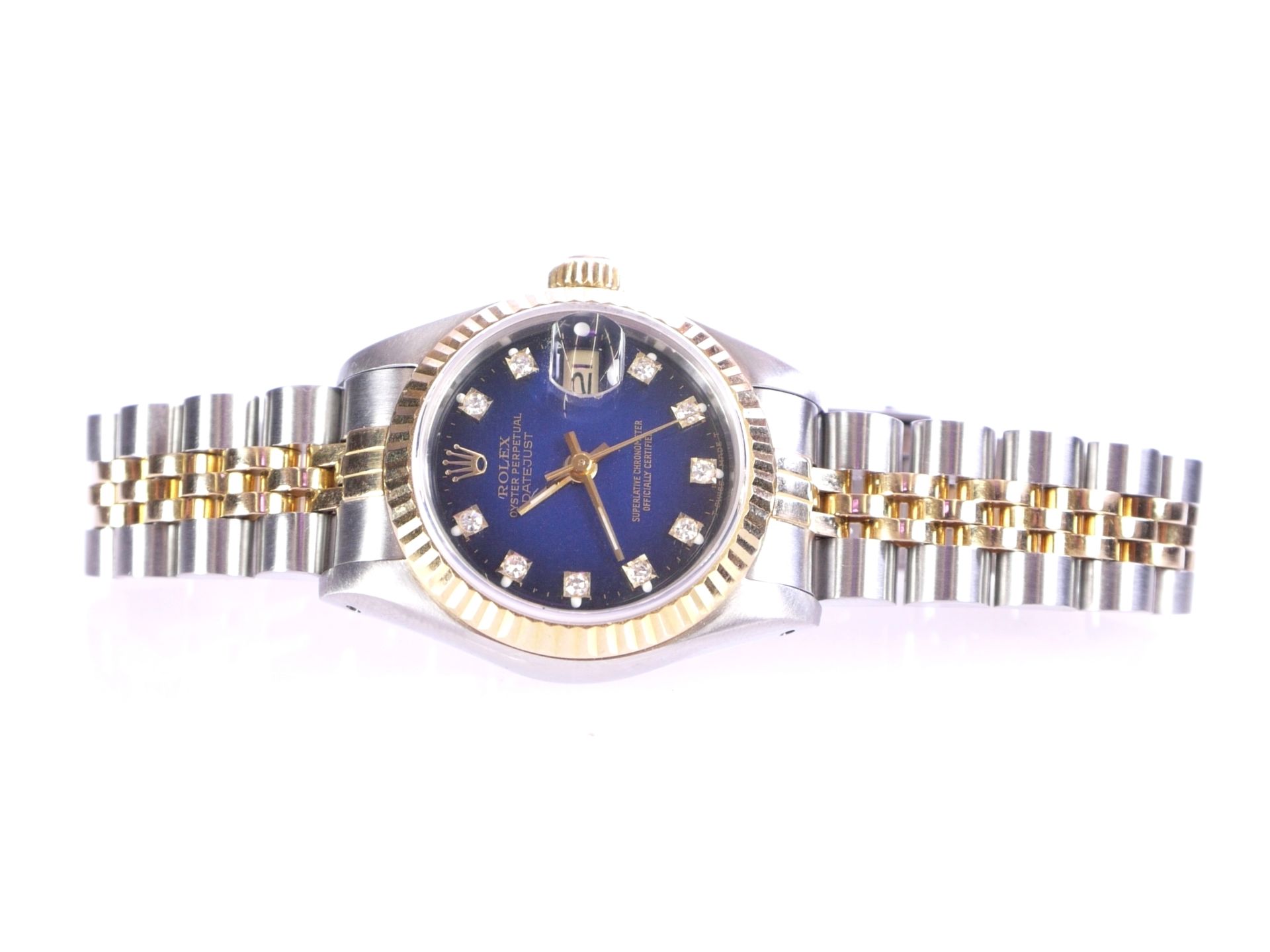 Damenarmbanduhr Rolex date just in Gold und Stahl - Bild 2 aus 8