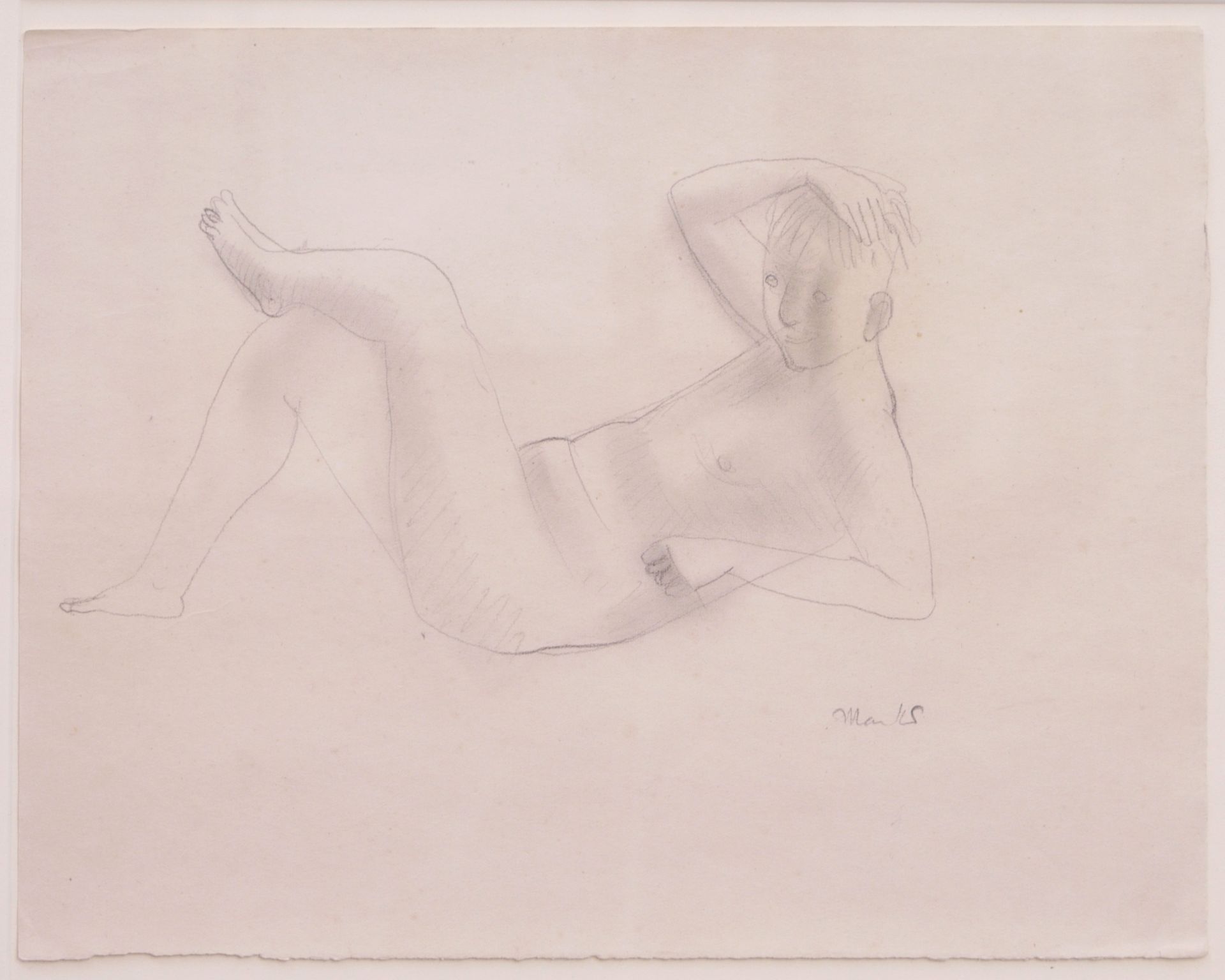 Marcks, Gerhard (1889-1981) - Zeichnung Liegender Junge - Image 2 of 4