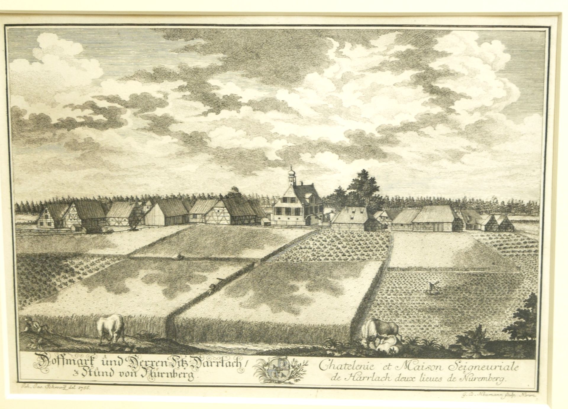 Heumann, Georg Daniel (1691-1759) - Hoffmark und Herren-Sitz Harrlach / 3 Stund von Nürnberg - Bild 2 aus 5