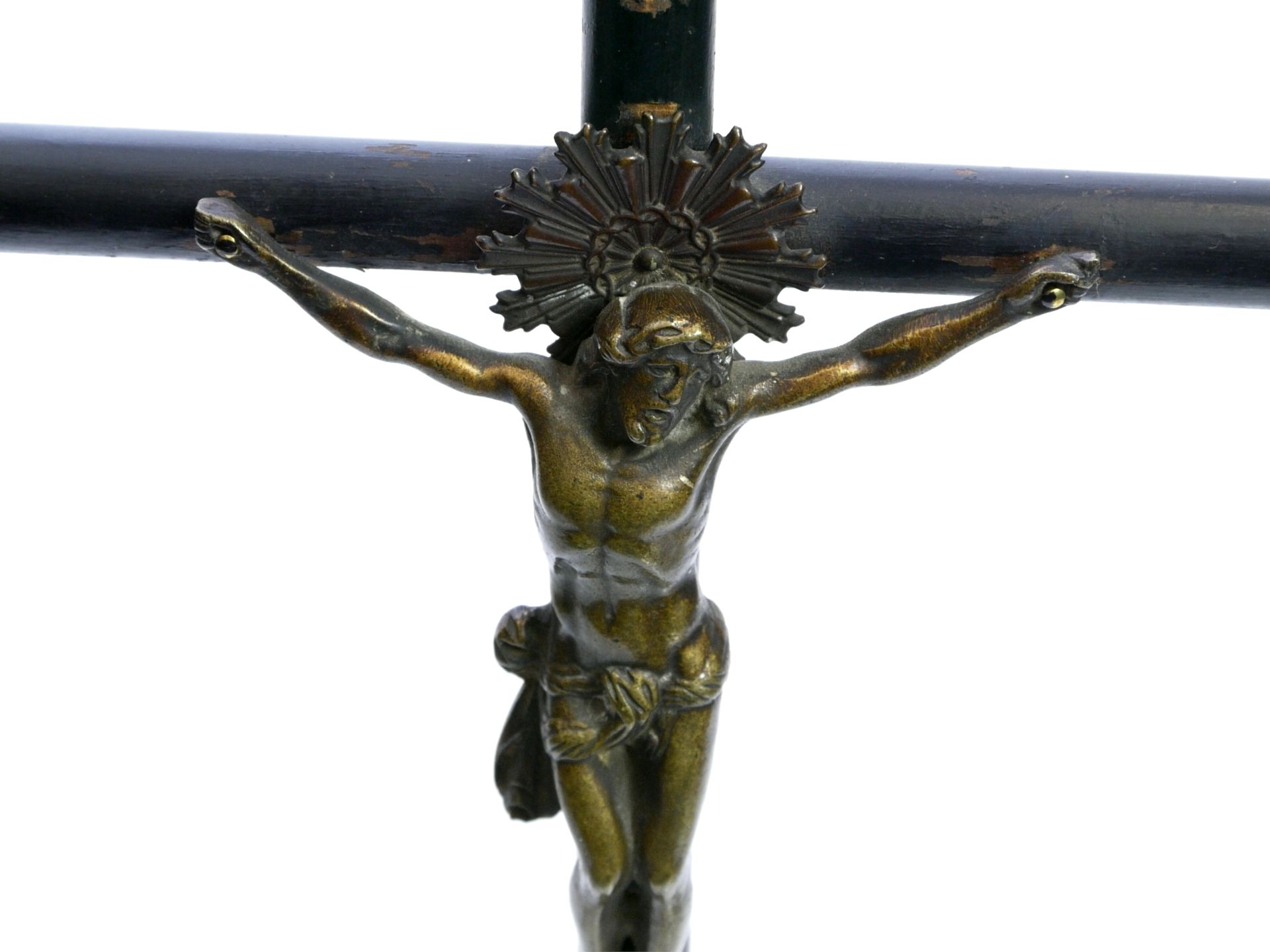 Kruzifix mit Messingkorpus - Bild 4 aus 7