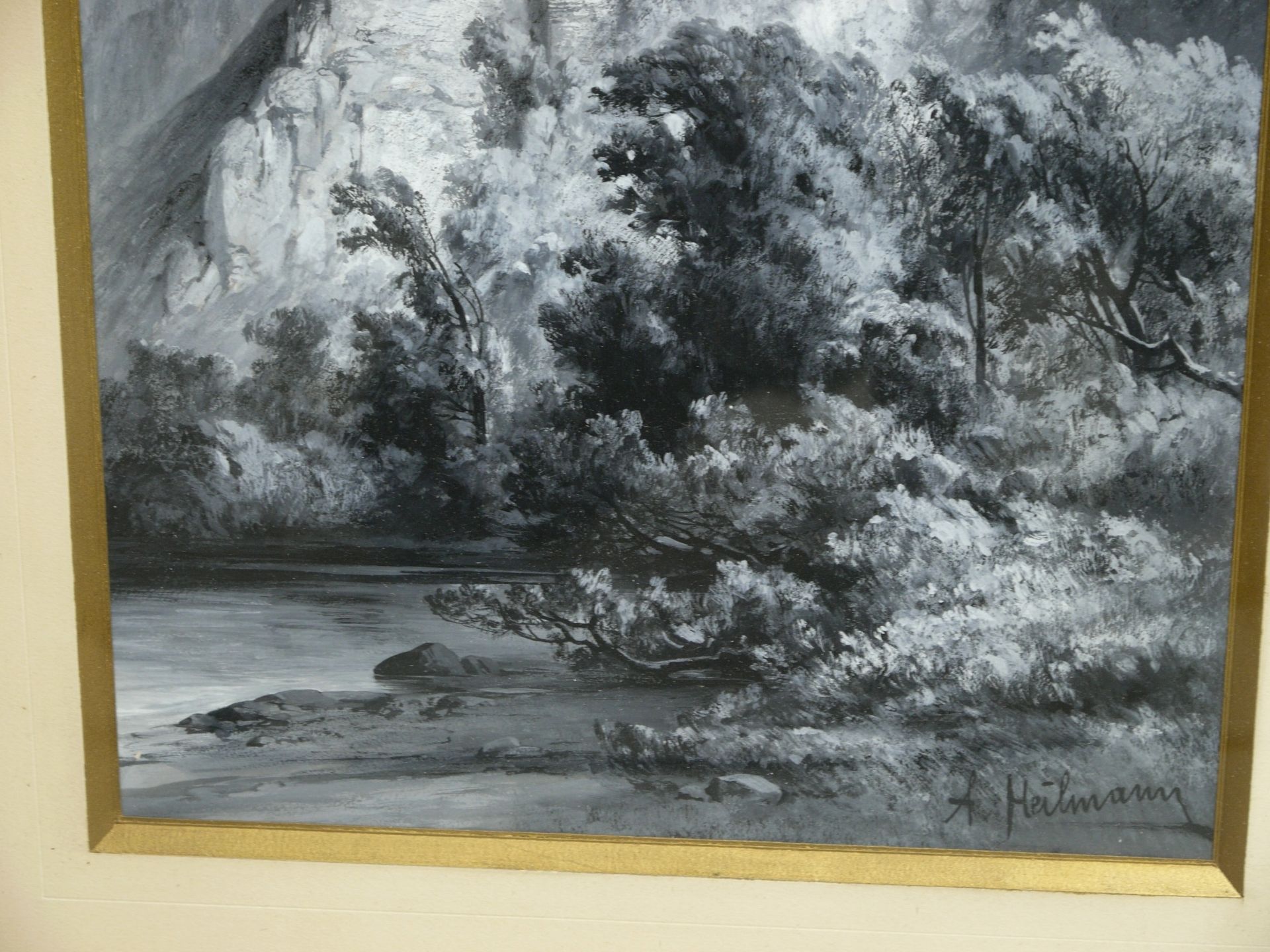 Heilman, Anton Paul (1830-1912) - Burg an Steilhang - Bild 6 aus 7